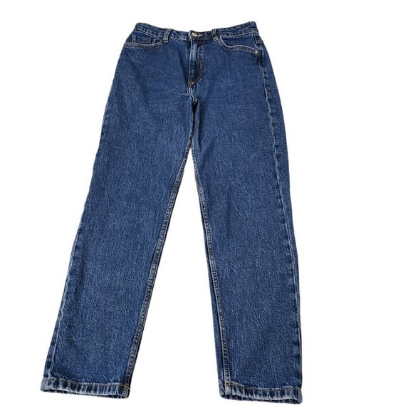 Zara Jeans 6 High Rise Blue Tapered Straight Leg Denim Boho 90s Pockets Y2K - Picture 1 of 12